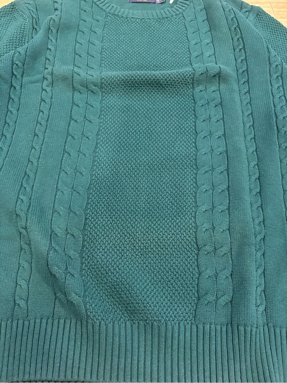 Vintage Nautica Cable Knit Sweatshirt Green Size 2XL Warm Fall Winter Crewneck - Picture 2 of 9